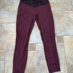 Lululemon Fast & Free Leggings in Maroon/Burgundy